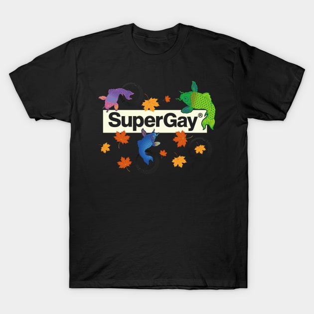 SuperGay branded (Koi fish Cream) T-Shirt by SuperGay Clothing